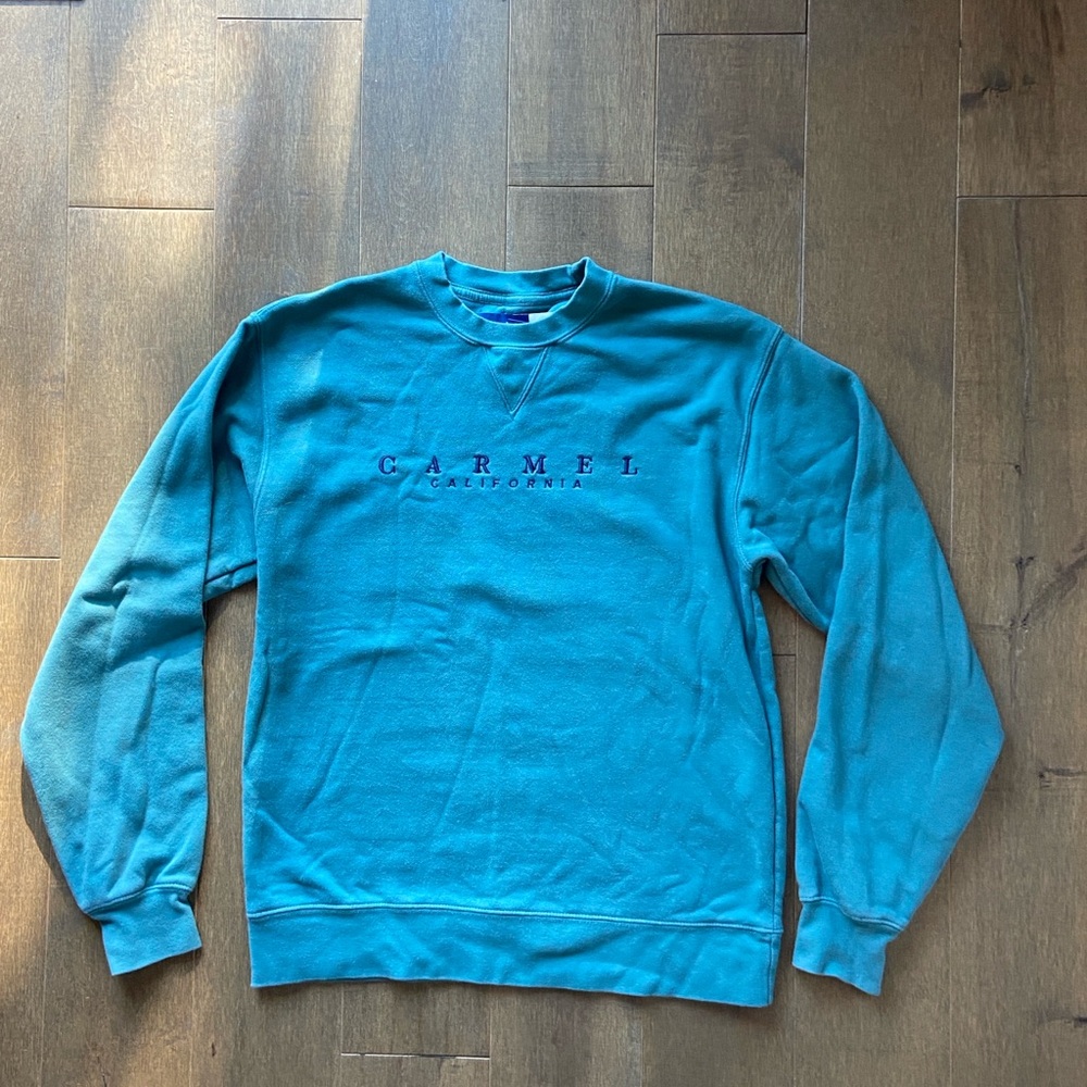 Caramel Teal Crewneck Sweater